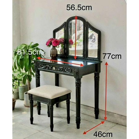 Just Home : Trọn Bộ Bàn Trang Điểm - Màu Đen